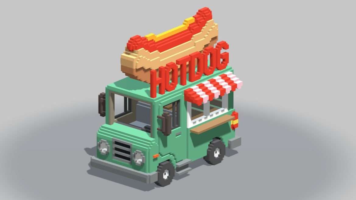 voxel hotdog van 3d model
