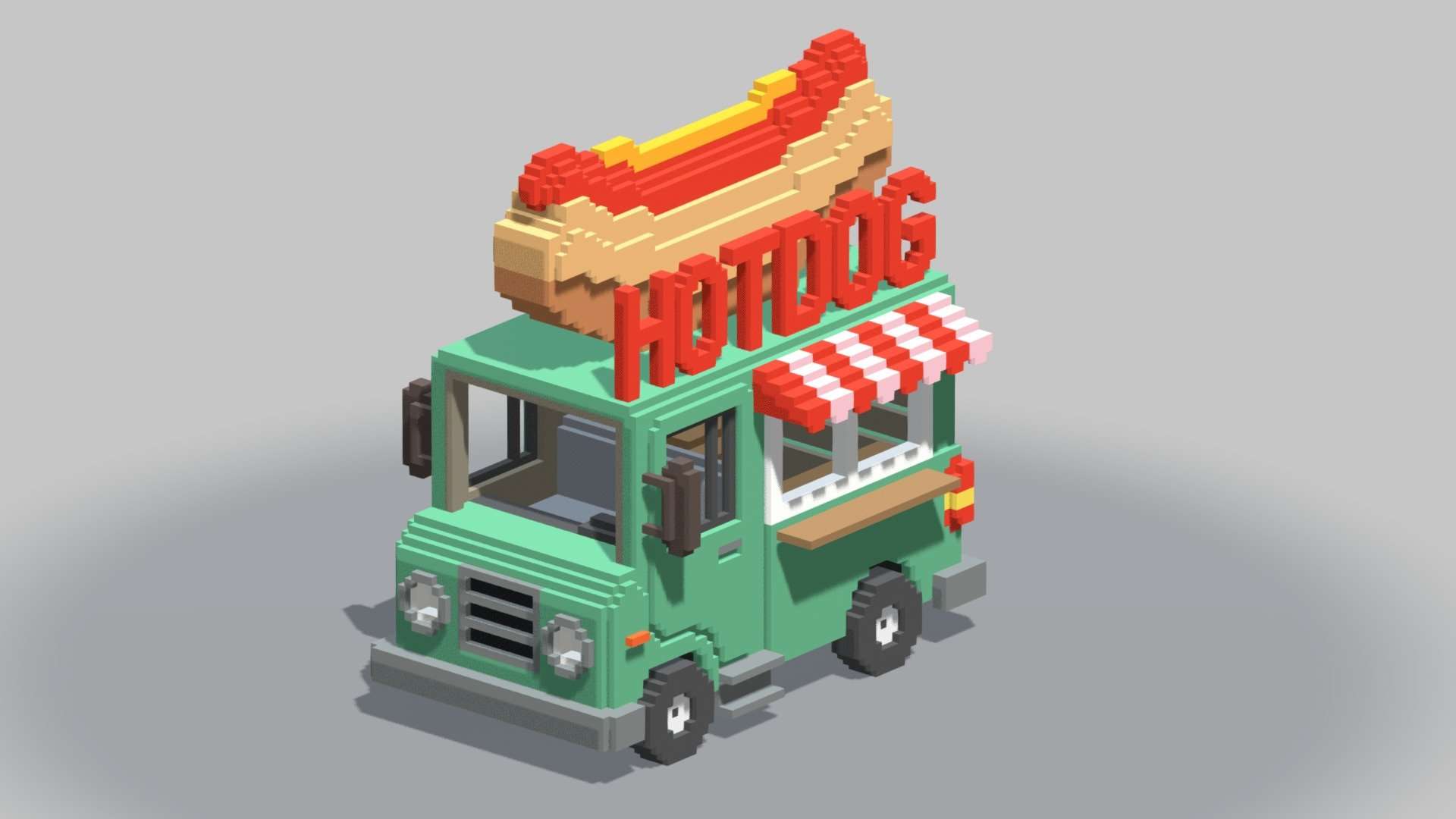 Voxel Hotdog Van