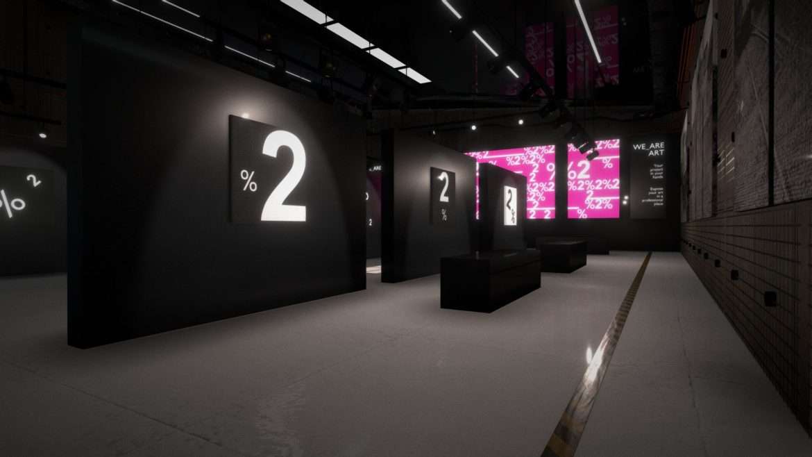 vr industrial art gallery amp digital media 3d model