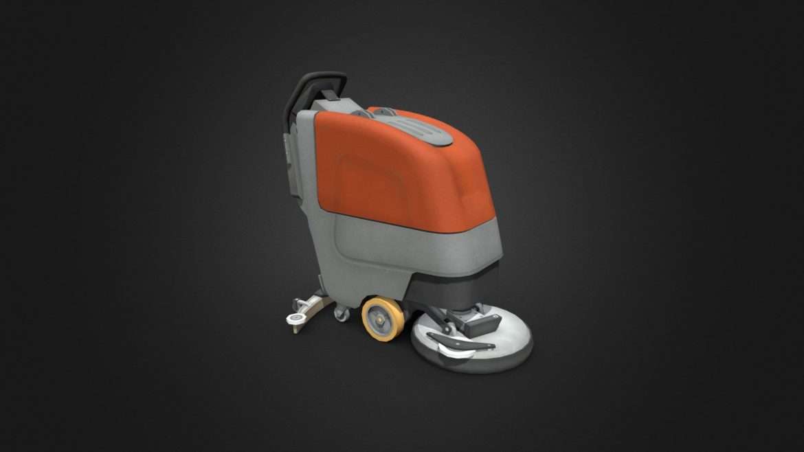 walk behind scrubber drier 3d model
