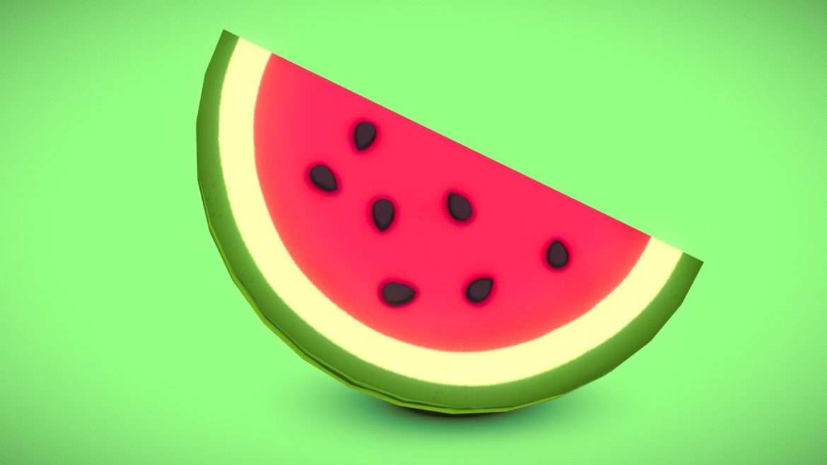 watermelon emoji ios 3d model