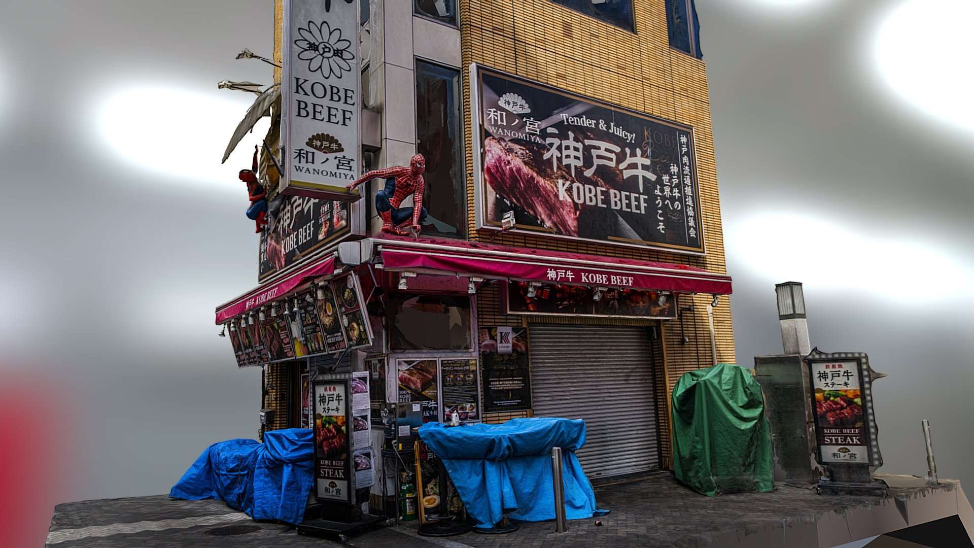 Weird Spiderman themed restaurant