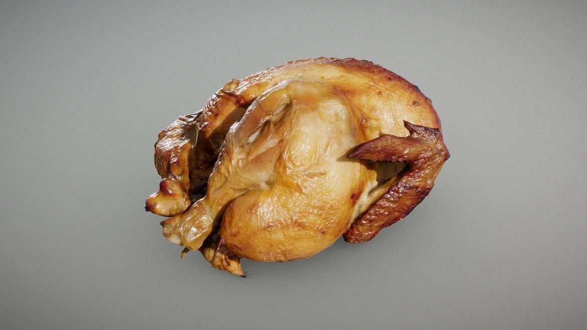whole roasted chicken 3d model