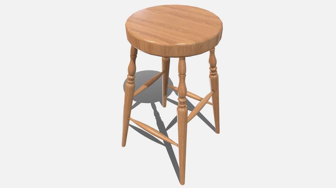 windsor stool 3d model