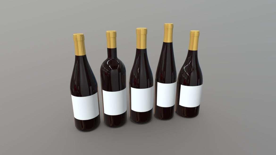 wine bottles 3d model