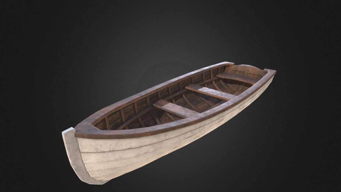 wooden boat 3d model