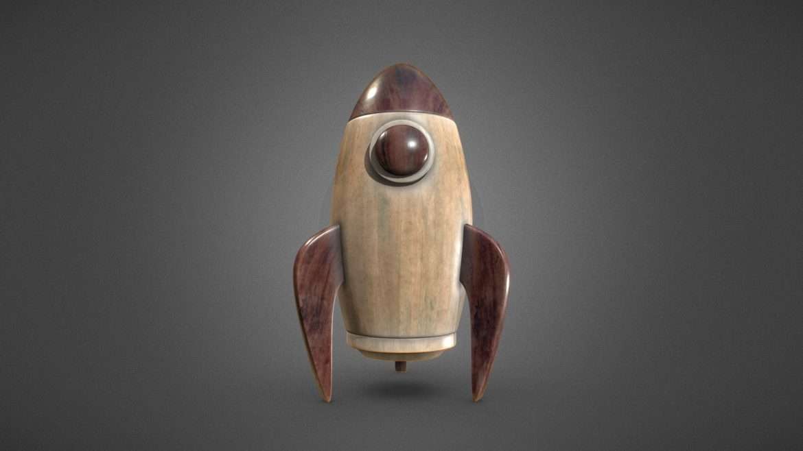 wooden rocket toy 3d model