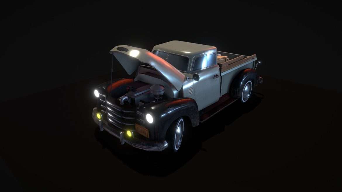1950s pickup truck 3d model
