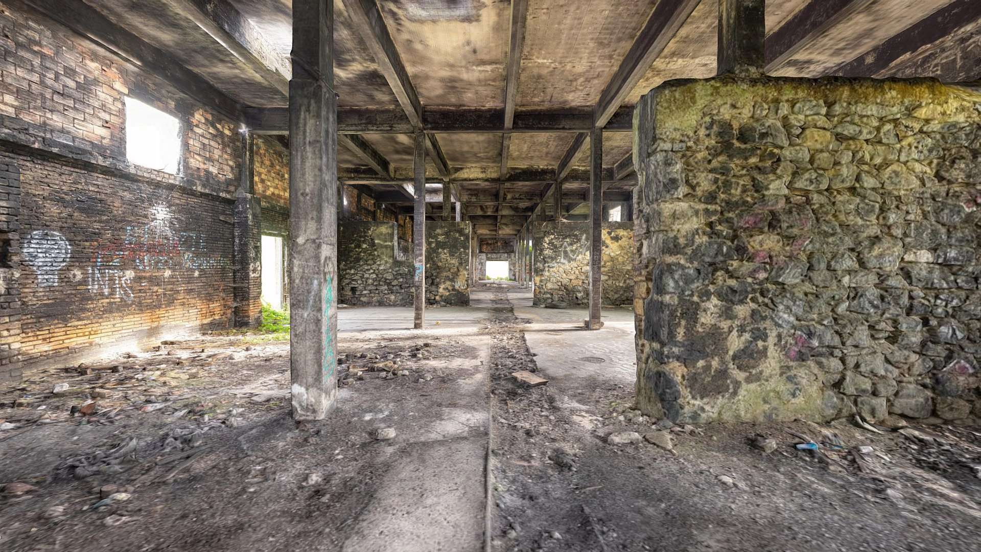 Abandoned warehouse 3d scan
