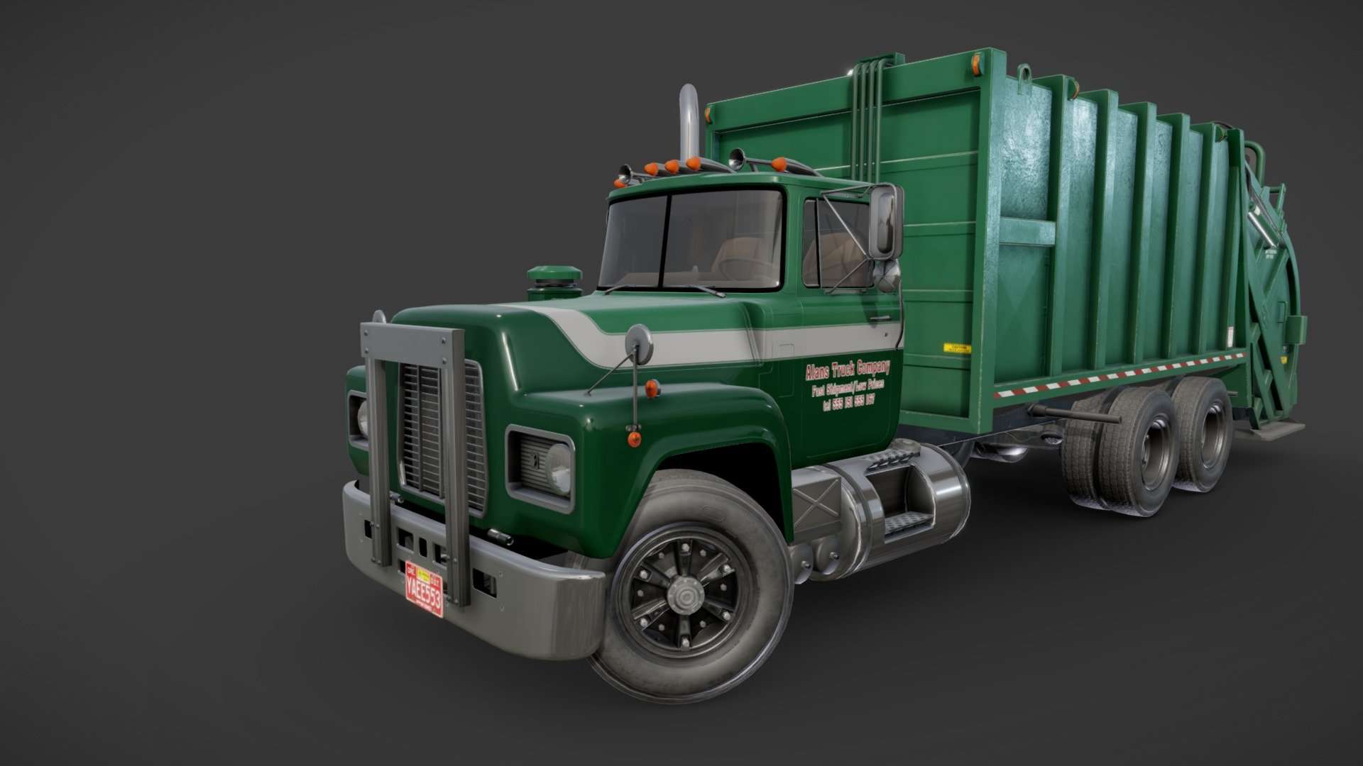 American garbage truck