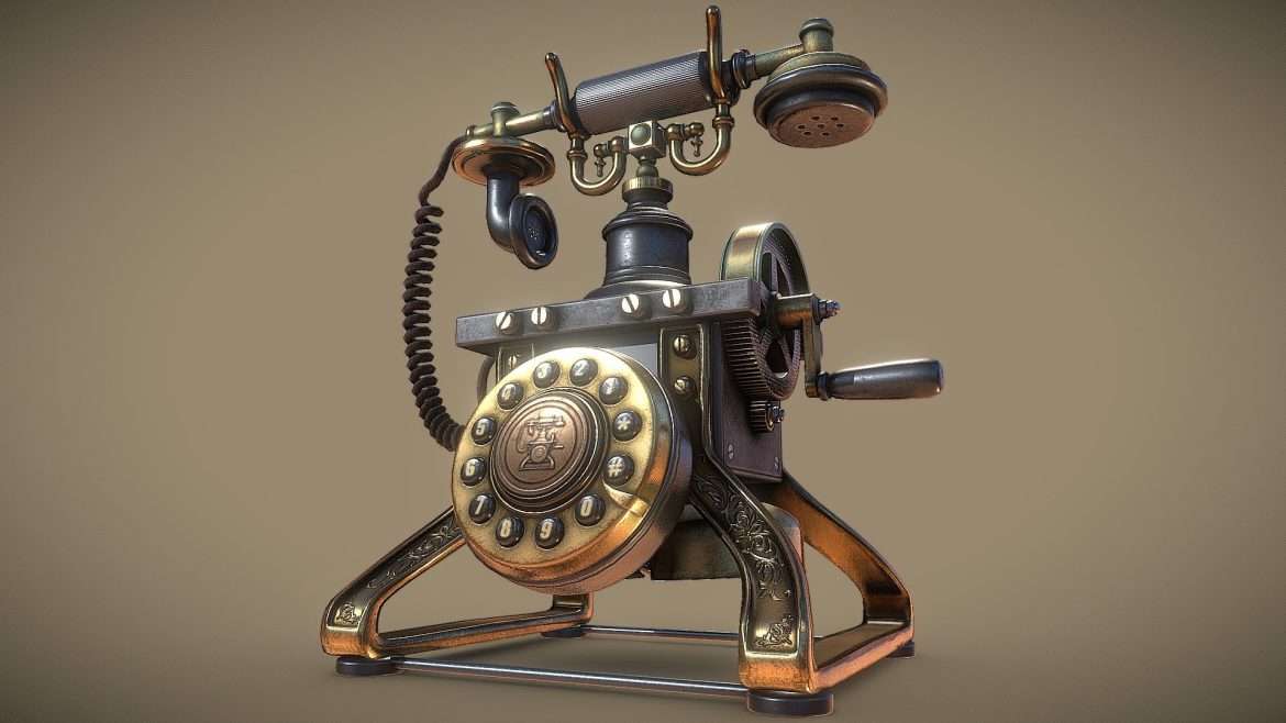 antique telephone 3d model