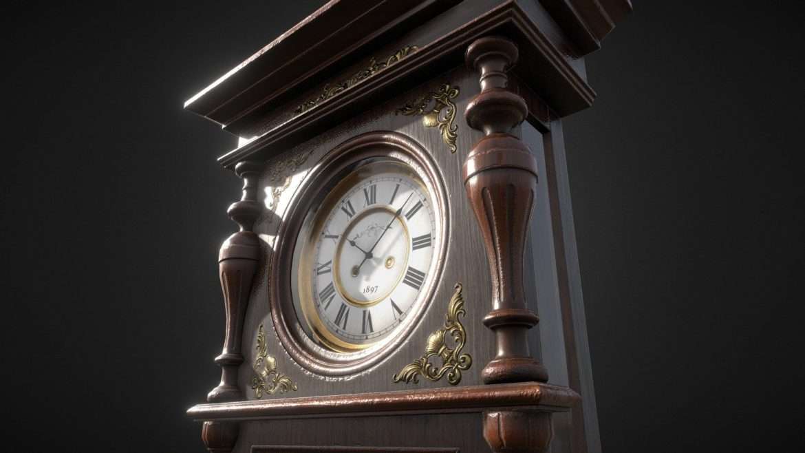 antique victorian clock 3d model