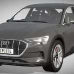 Audi Etron Car 3d Model - High-resolution 3D render of the Audi e-tron Sportback electric SUV in a studio setting.