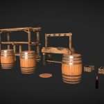 Barrels Wine Cellar – Low Poly Props (Update)
