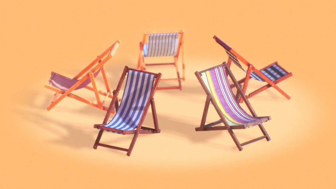 beach chairs 3d model