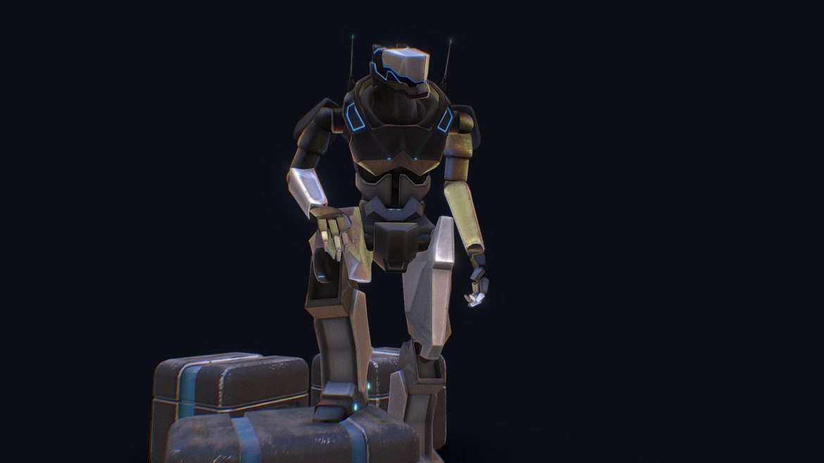 big robot character 3d model