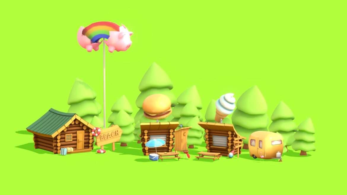 camping pack 3d model