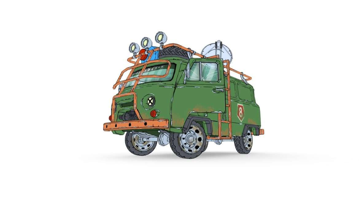 car bus bagel concept 3d model