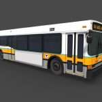 city bus mbta colors 3d model