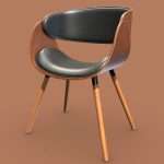 corvus mid century modern accent chair 3d model