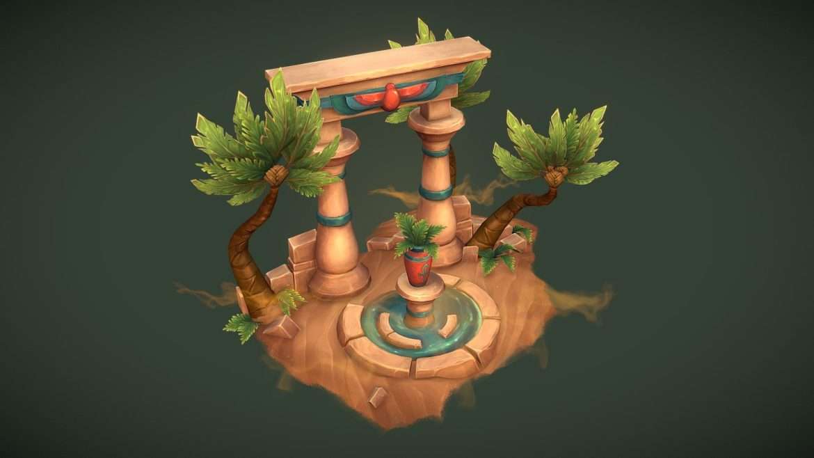 desert oasis 3d model