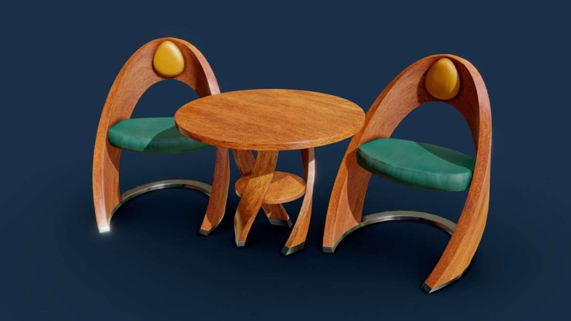 elipsious chair amp table interior asset 3d model