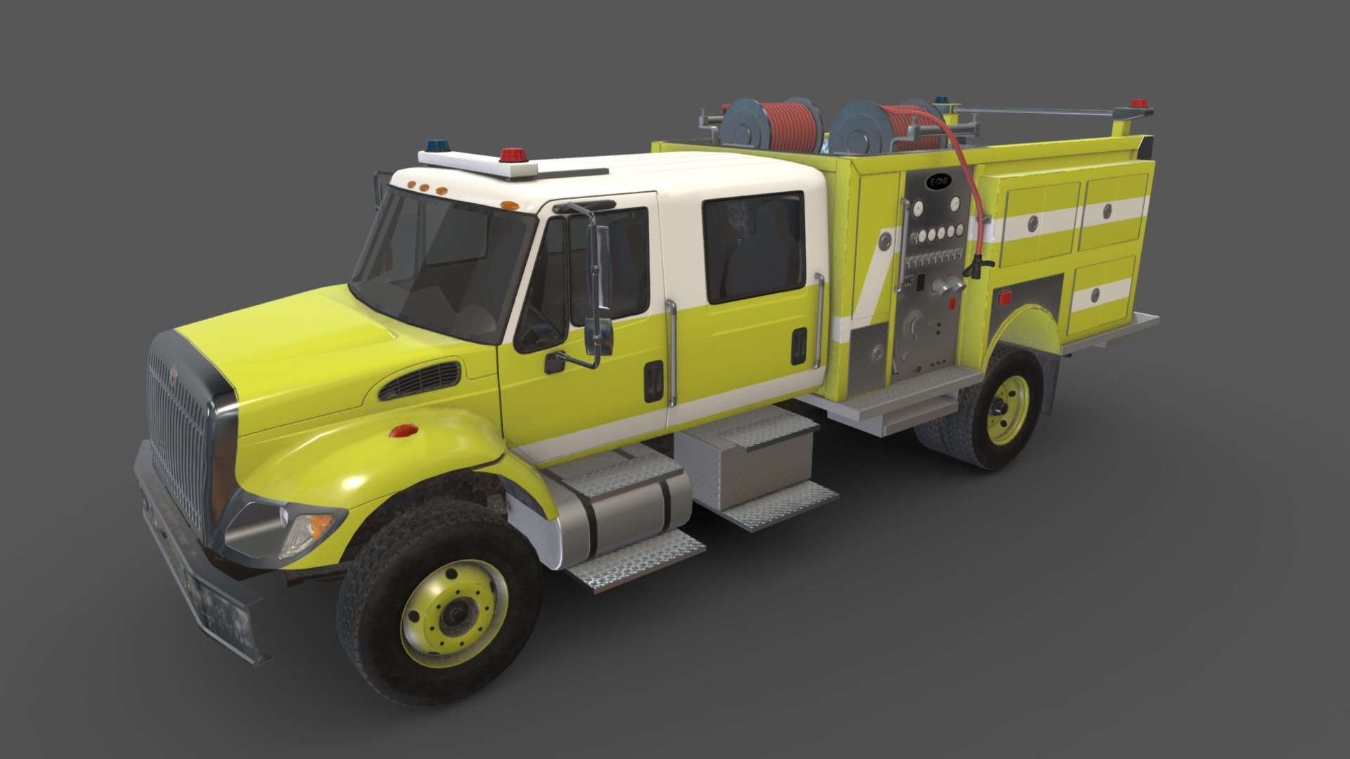 Fire Truck International Yellow