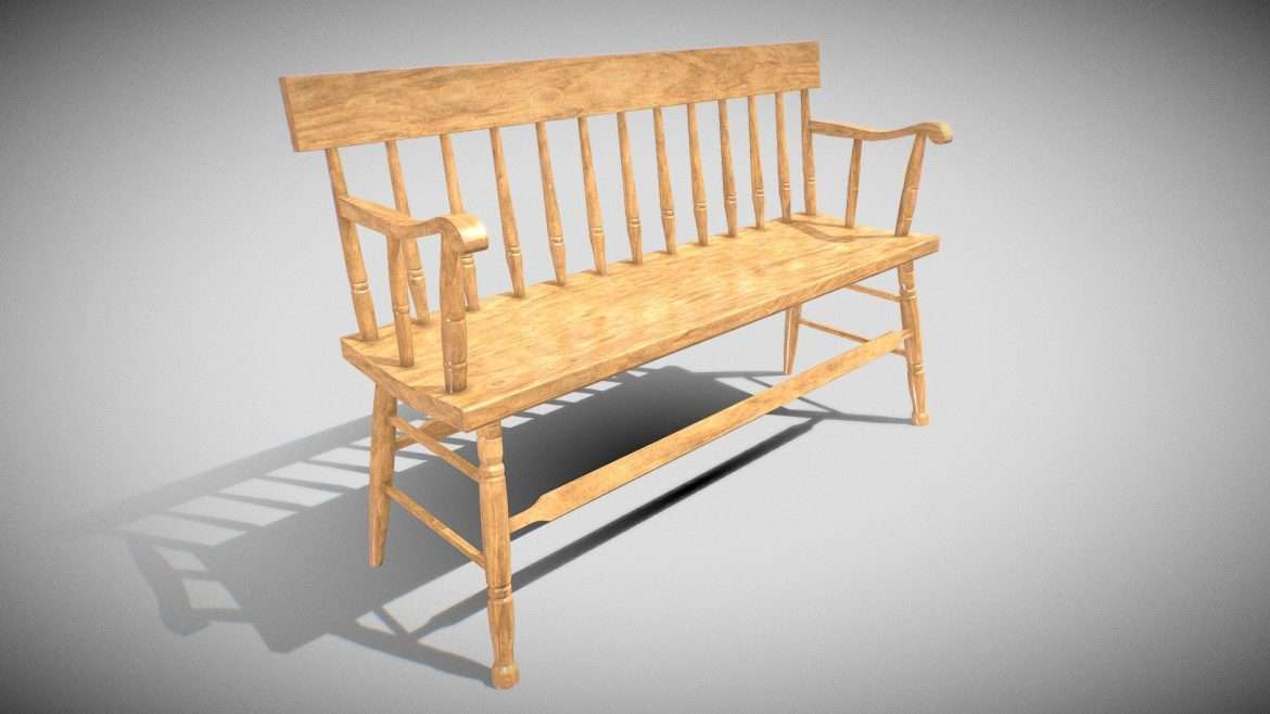 furniture bench v01 3d model