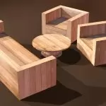 Furniture meuble interior outside garden wood