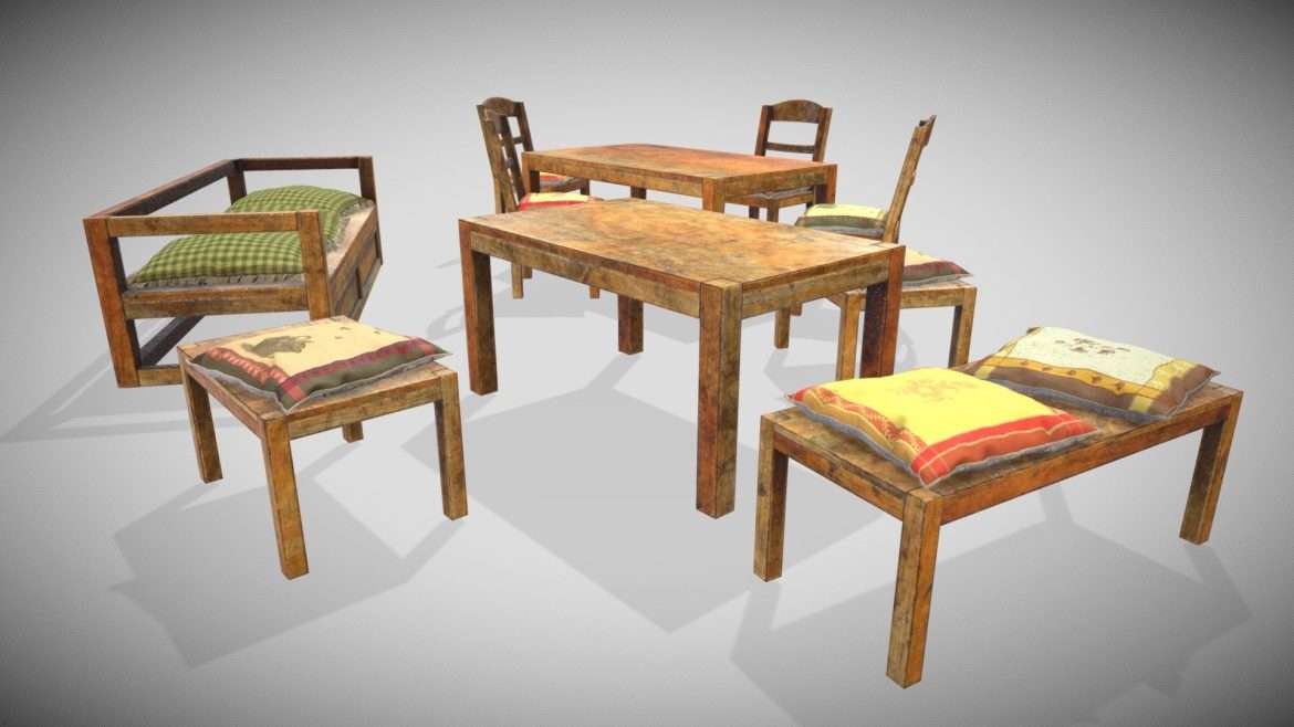 furniture set giuggy 3d model