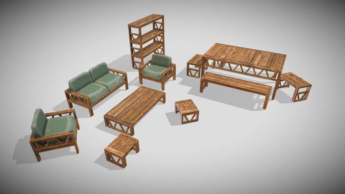 furniture set mobili esse 3d model