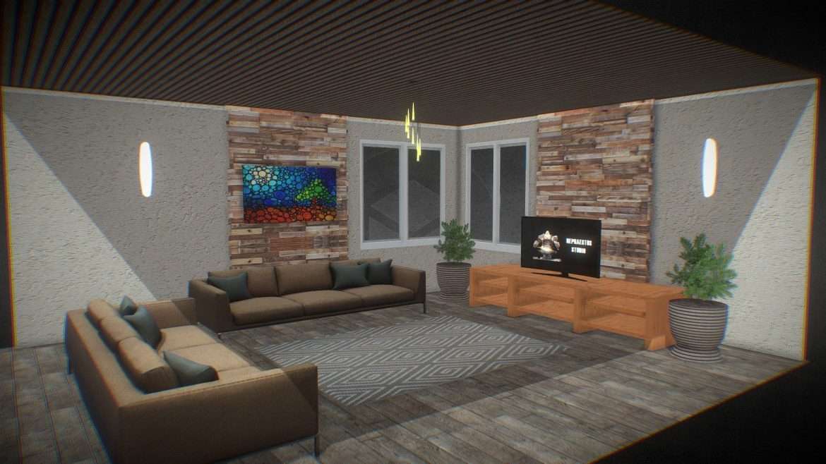 game ready living room tv room 3d model