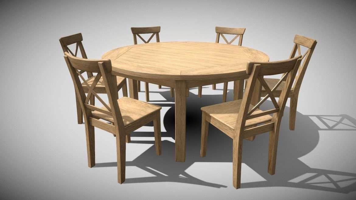 garden furniture 6 person 3d model