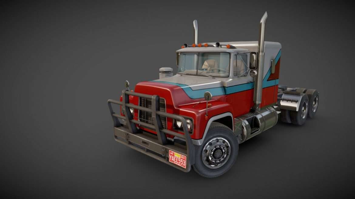 generic americam semi truck 3d model
