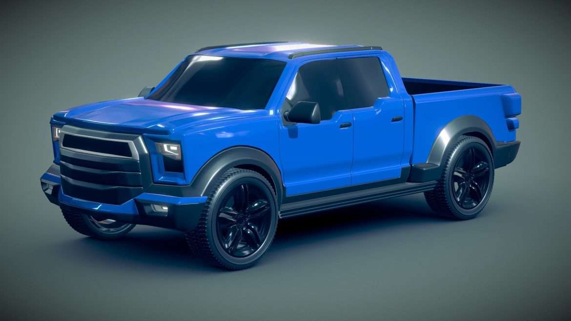 generic pickup truck concept 3d model