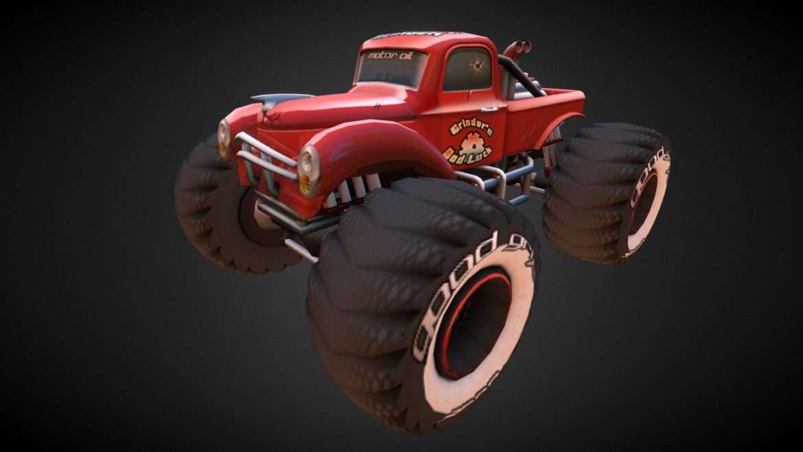 grinder monster truck 3d model