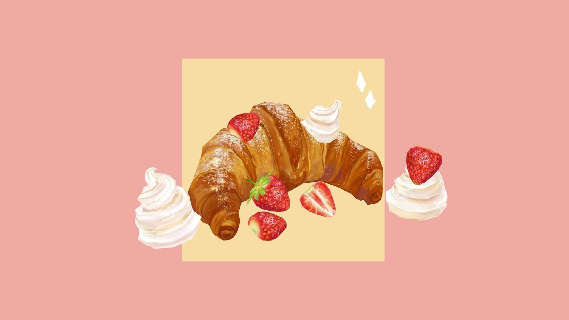 Handpainted Croissant Dessert