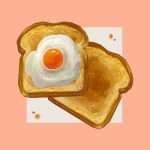 handpainted eggs on toast 3d model