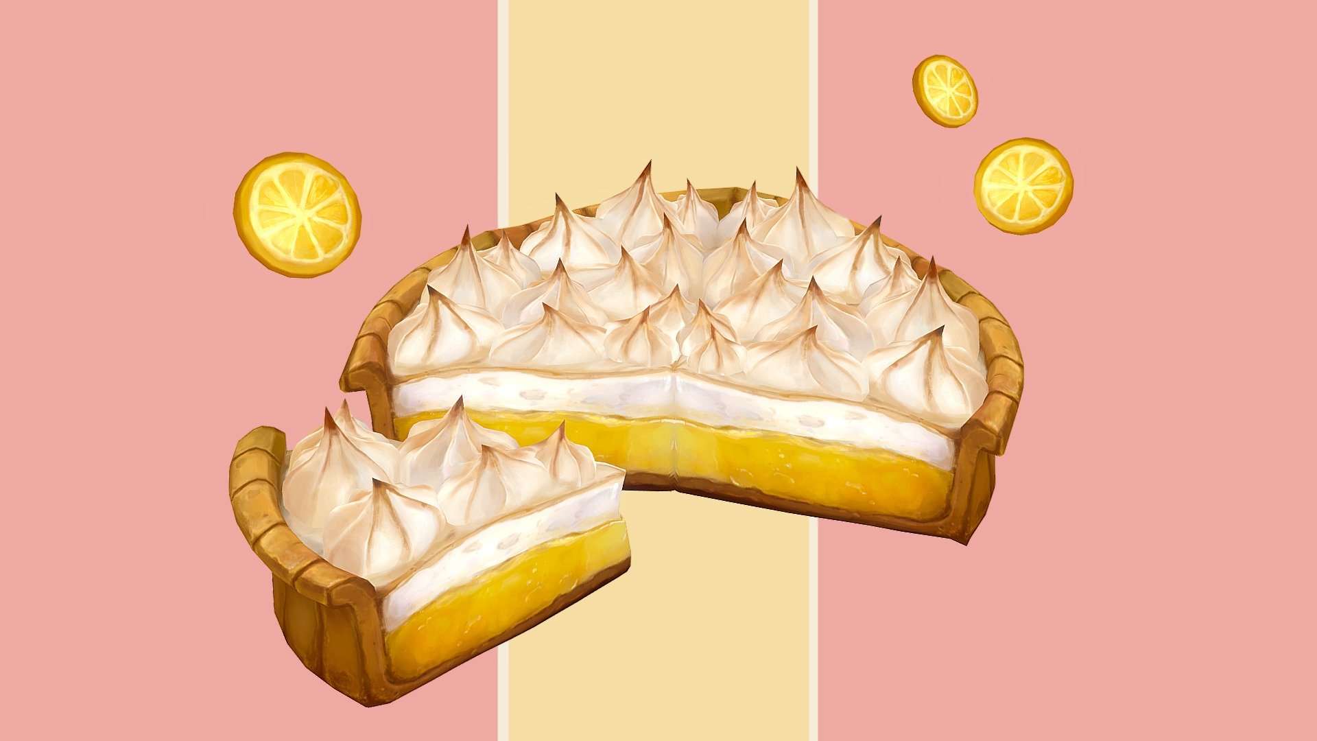 Handpainted Lemon Meringue Tarte