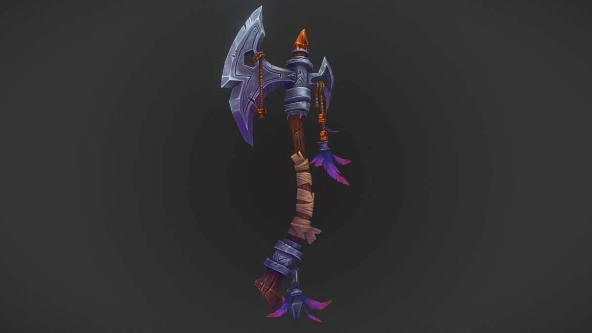 handpainted war axe 3d model