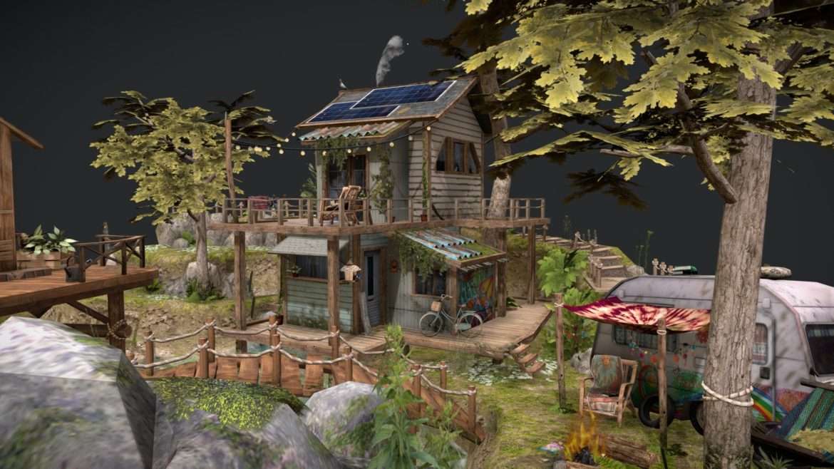 hippies eco paradise dae final assignment 3d model