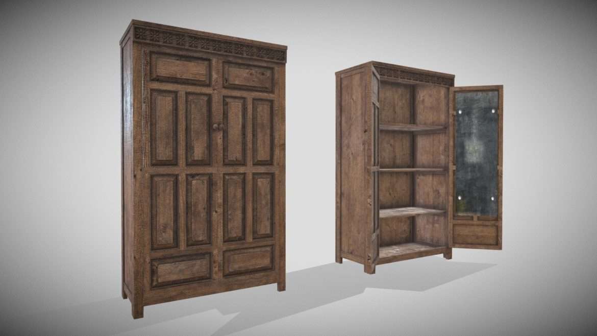 hp furniture armadio open and close 3d model