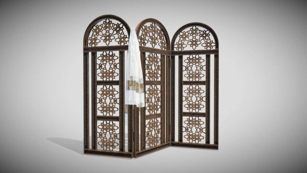 indian furniture screeny 3d model
