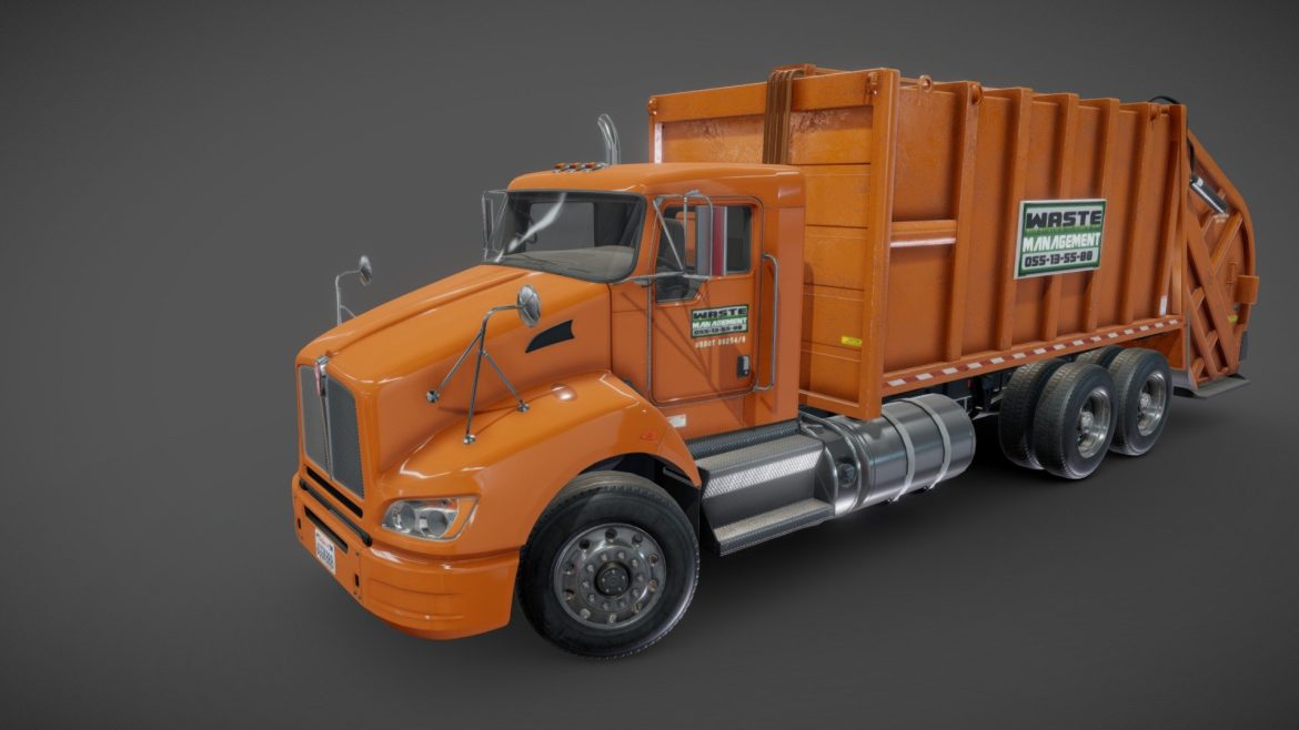 industrial garbage truck 3d model