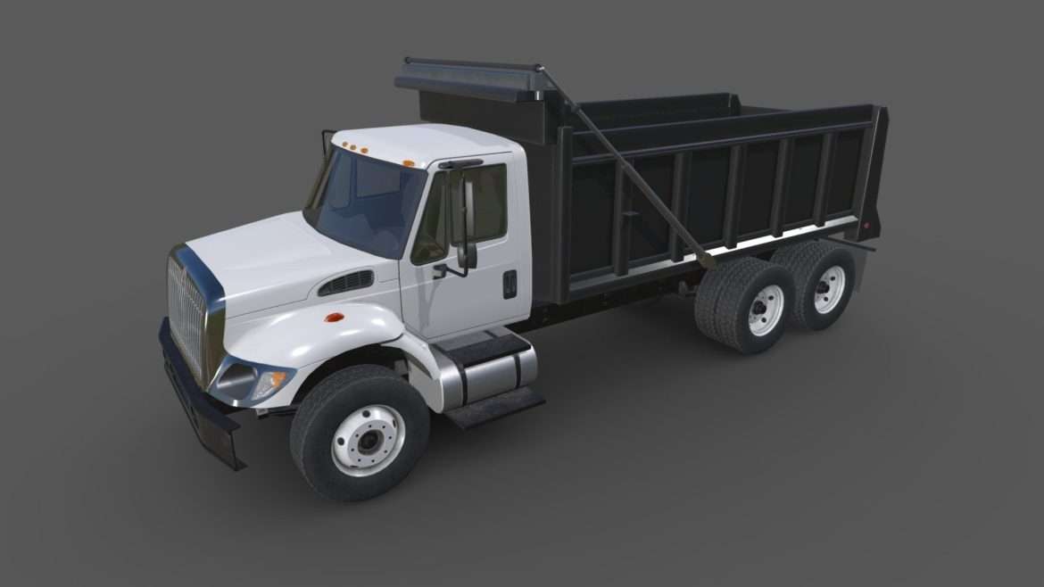 international 7400 dump truck 3d model