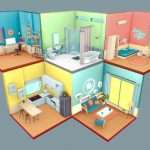 isometric room 3d model