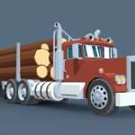 kenworth w 900 a 1973 timber carrier 3d model