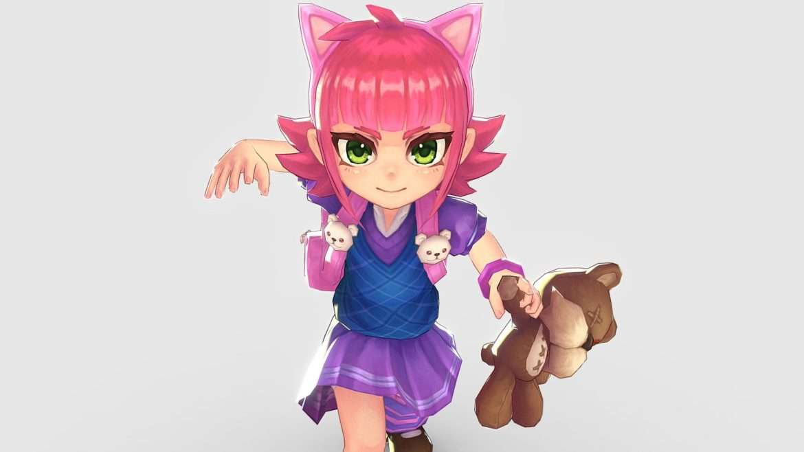 League Legends Annie 3d Model - League of Legends Annie 3D model, fan art character render of the fiery child mage