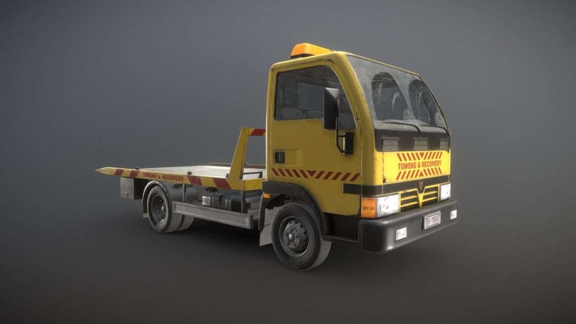 light truck tow low poly 3d model