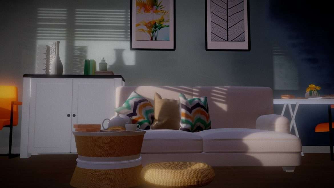 living room 2 isometric lowpoly 3d model